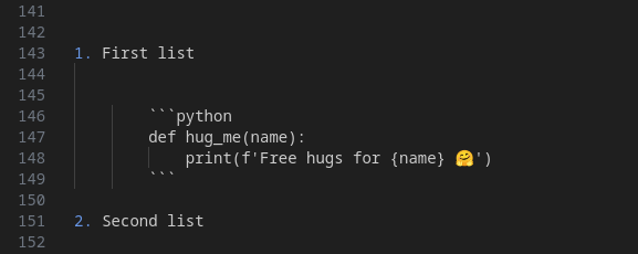 highlight.js code in list